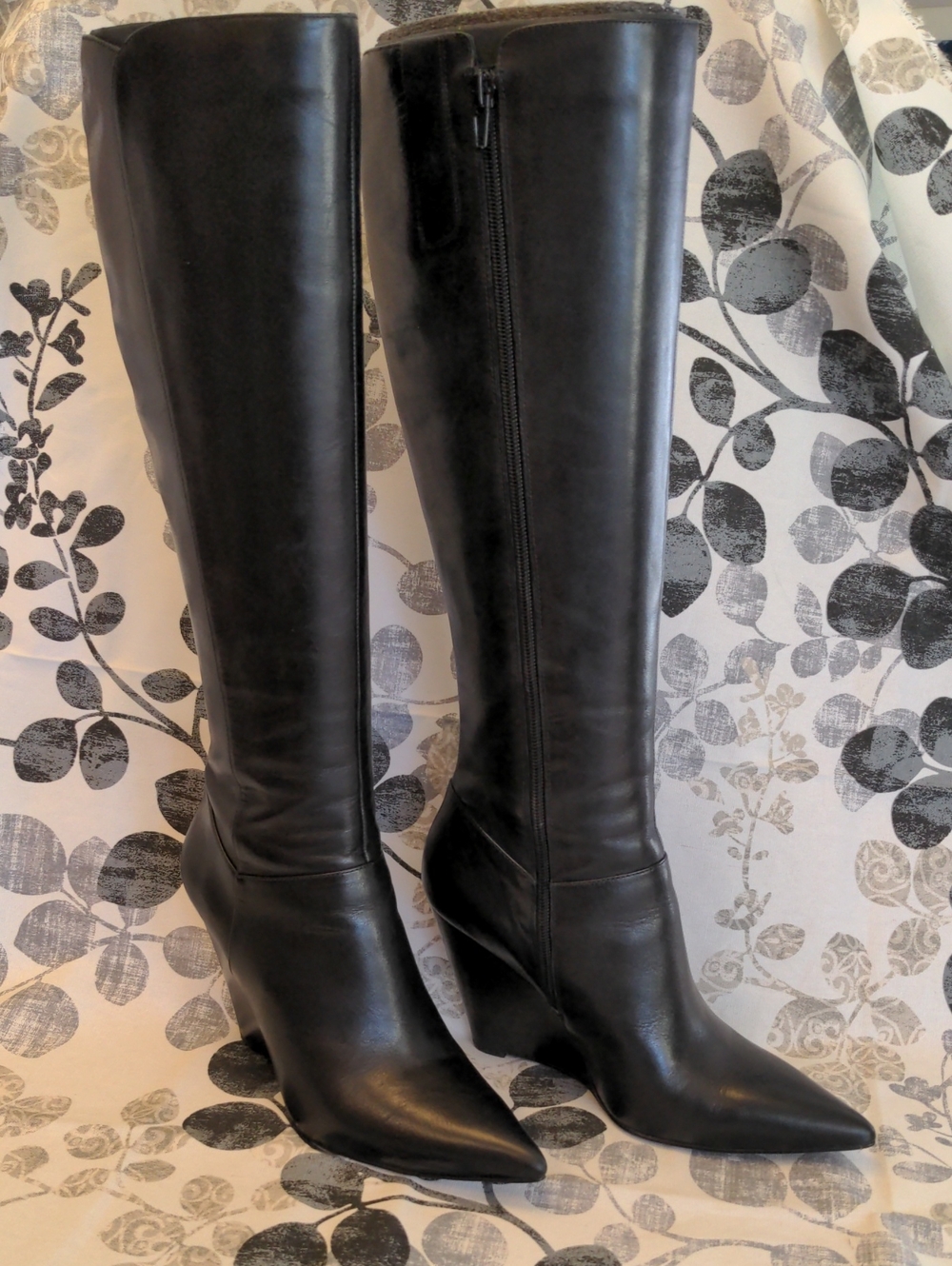 Nine West, Black Knee High Leather Boots